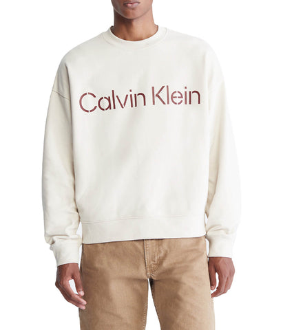 Long Sleeves Relaxed Stencil Crewneck Sweatshirt