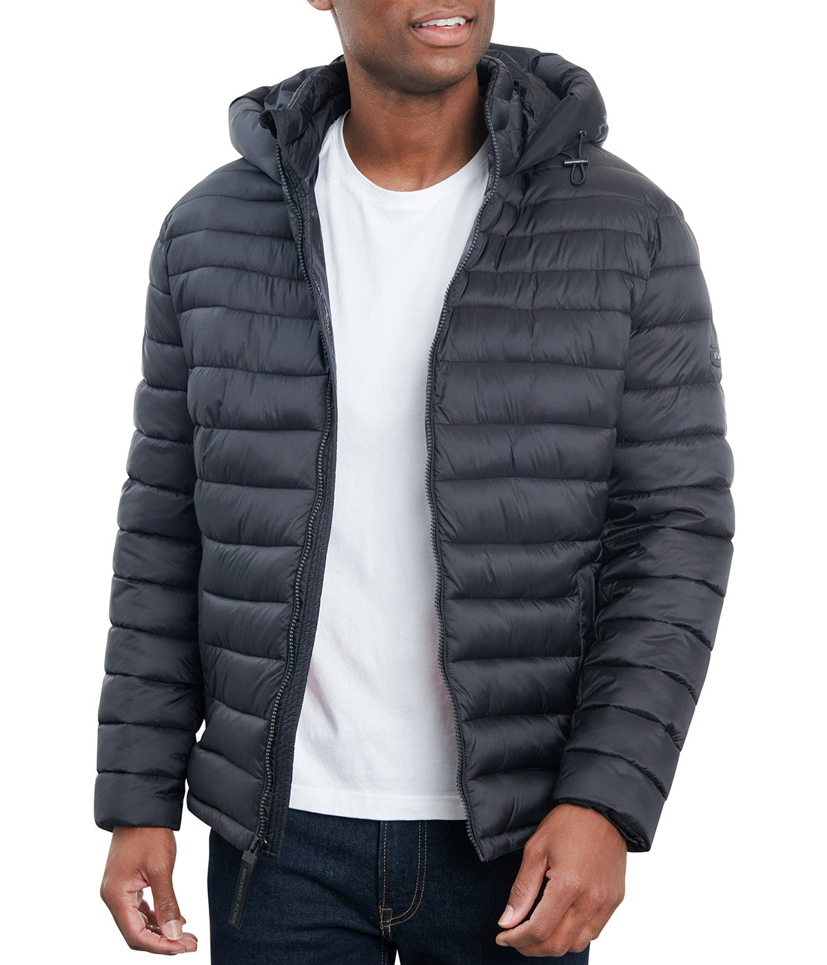  Michael Kors Hooded Packable Jacket - Black - Bonton