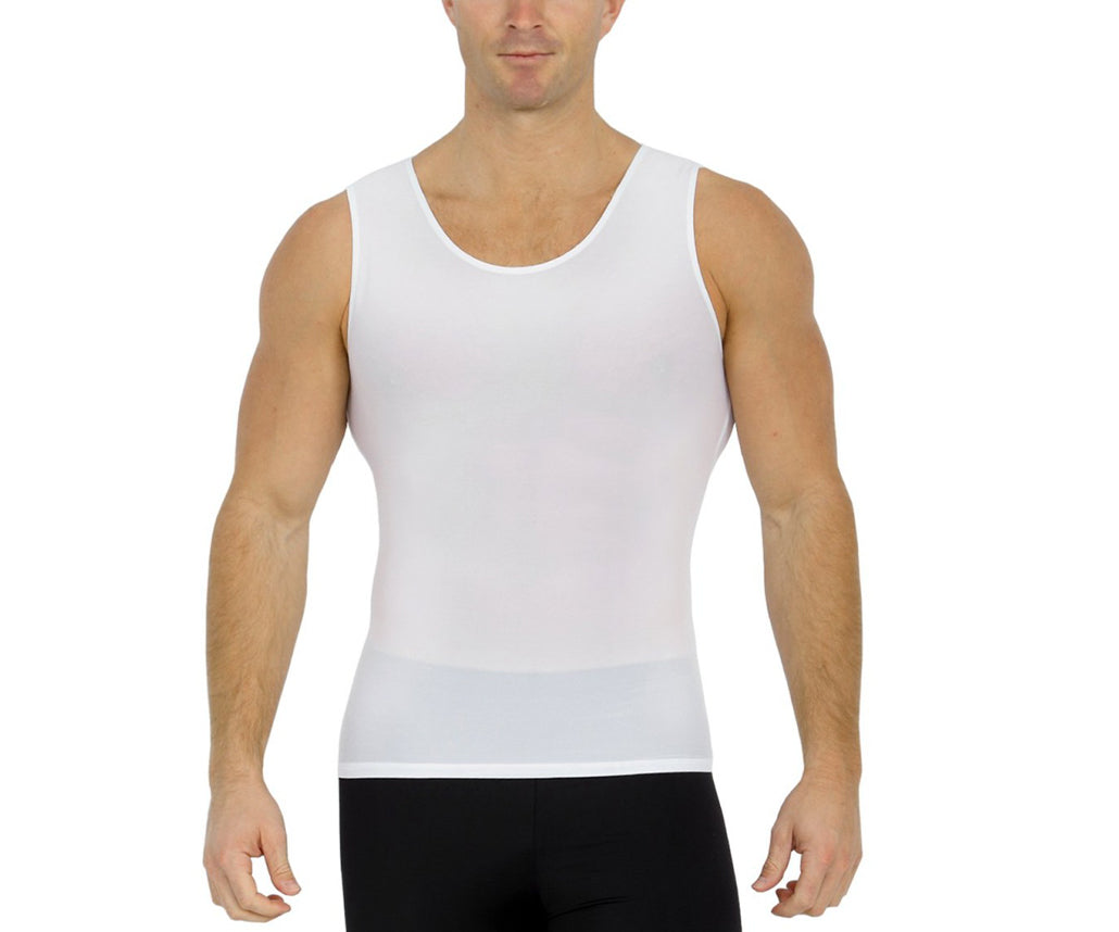  InstantFigure Insta Slim Power Mesh Compression Muscle Tank 180MS0001 - White - Bonton