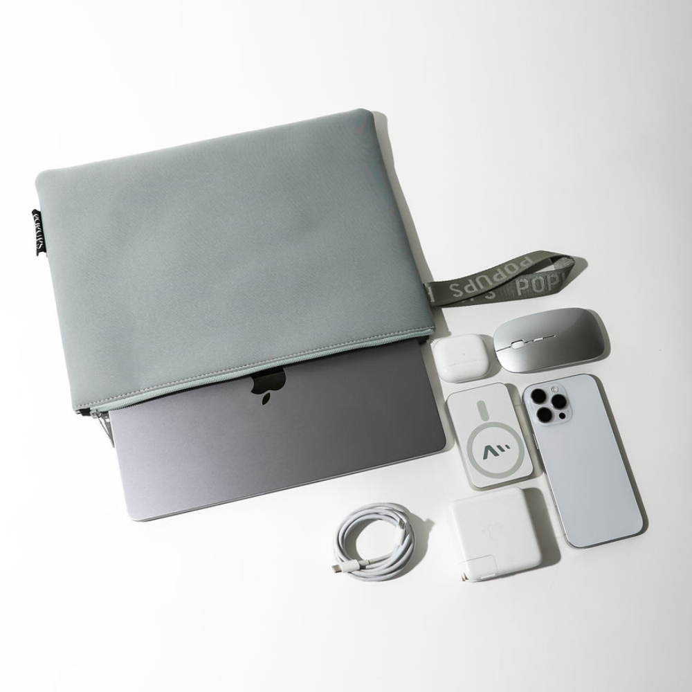  Pop Ups Brand LAPTOP SLEEVE STONE GREY - Default Title - Bonton