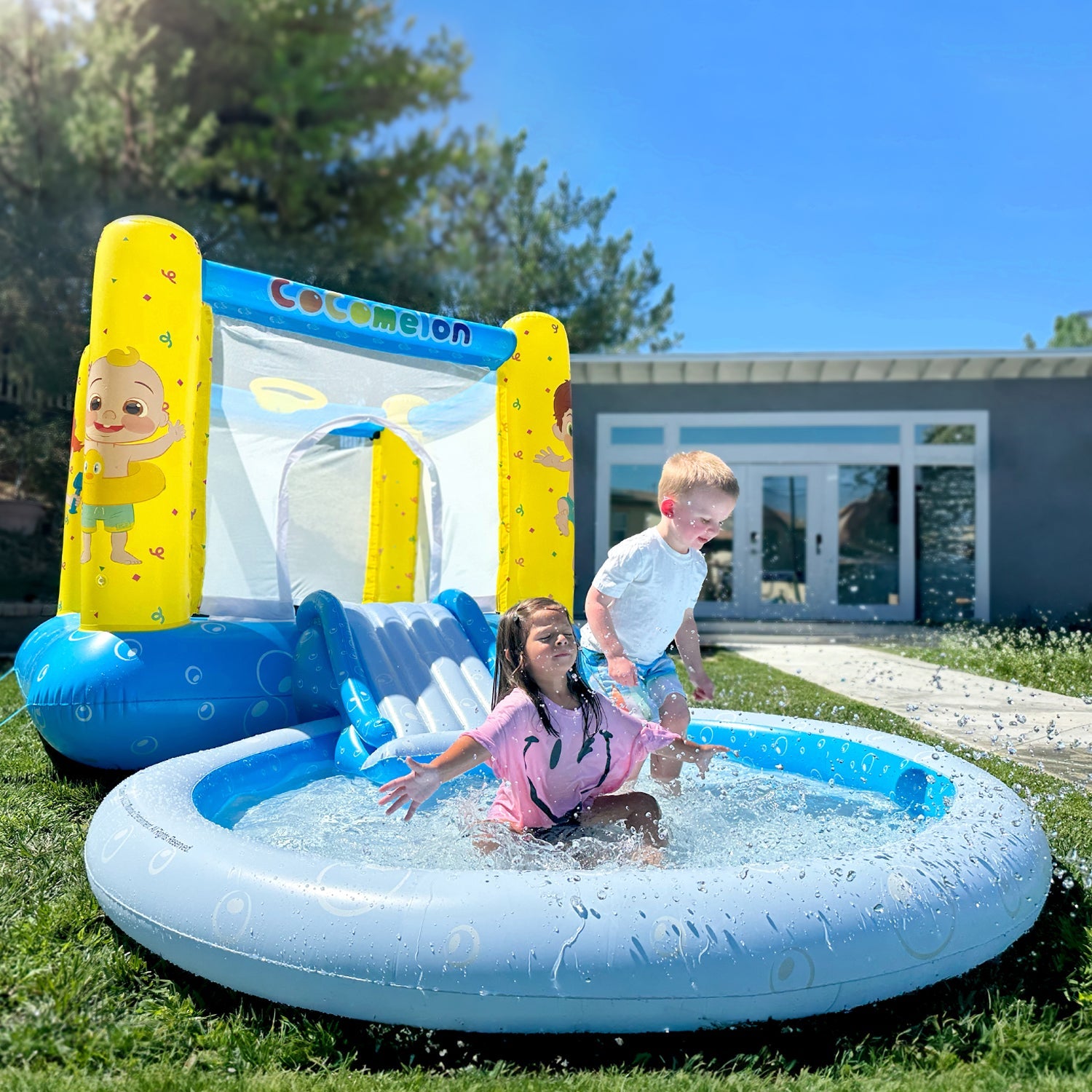  HobbyTron CoComelon Jump N' Slide Bouncer House W Pool (Includes Electric Air Pump) - Default Title - Bonton