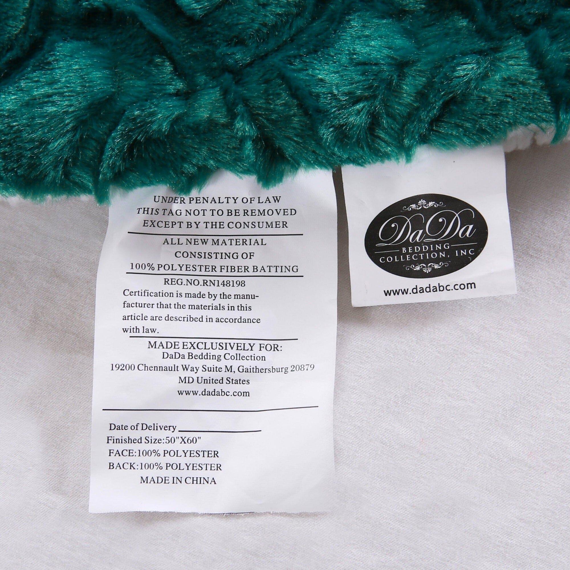  DaDa Bedding Collection DaDa Bedding Mermaid Scales Emerald Green Blue w/ Sherpa Backside Faux Fur Throw Blanket (BL-171805) by DaDa Bedding Collection - 50