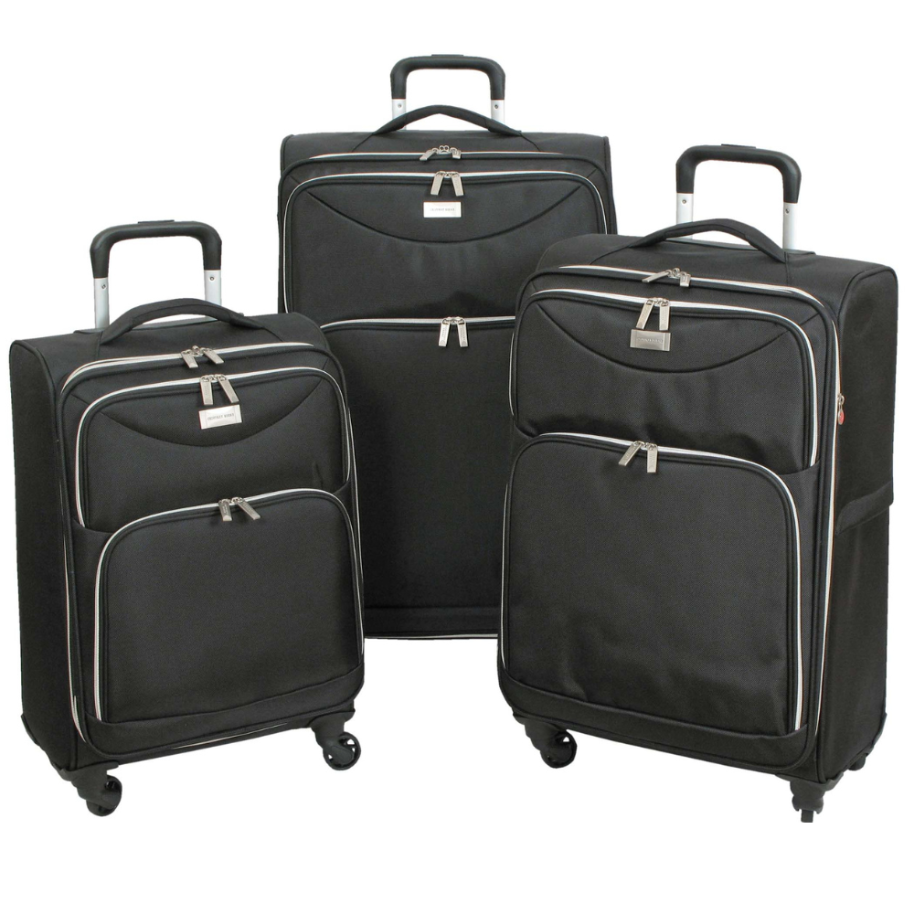  Geoffrey Beene Geoffrey Beene Ultra Light-Weight Midnight Collection 3 Pc Luggage Set, Black - Default Title - Bonton