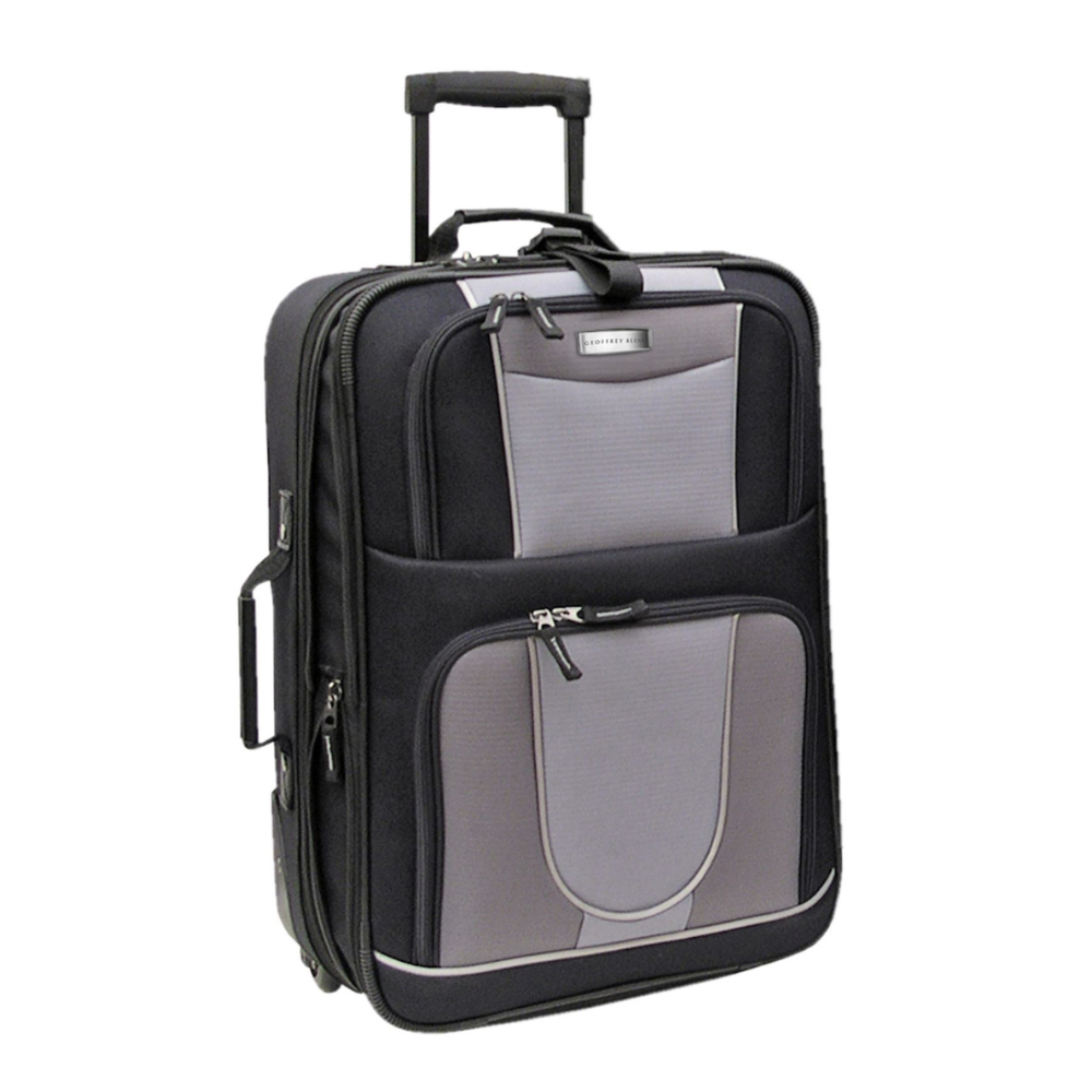  Geoffrey Beene Geoffrey Beene 21” Carry-on Luggage, Black W/ Grey - Default Title - Bonton