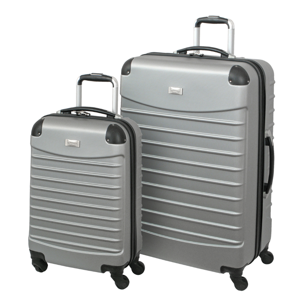  Geoffrey Beene Geoffrey Beene Hardside 2 Pc Luggage Set, Silver - Default Title - Bonton