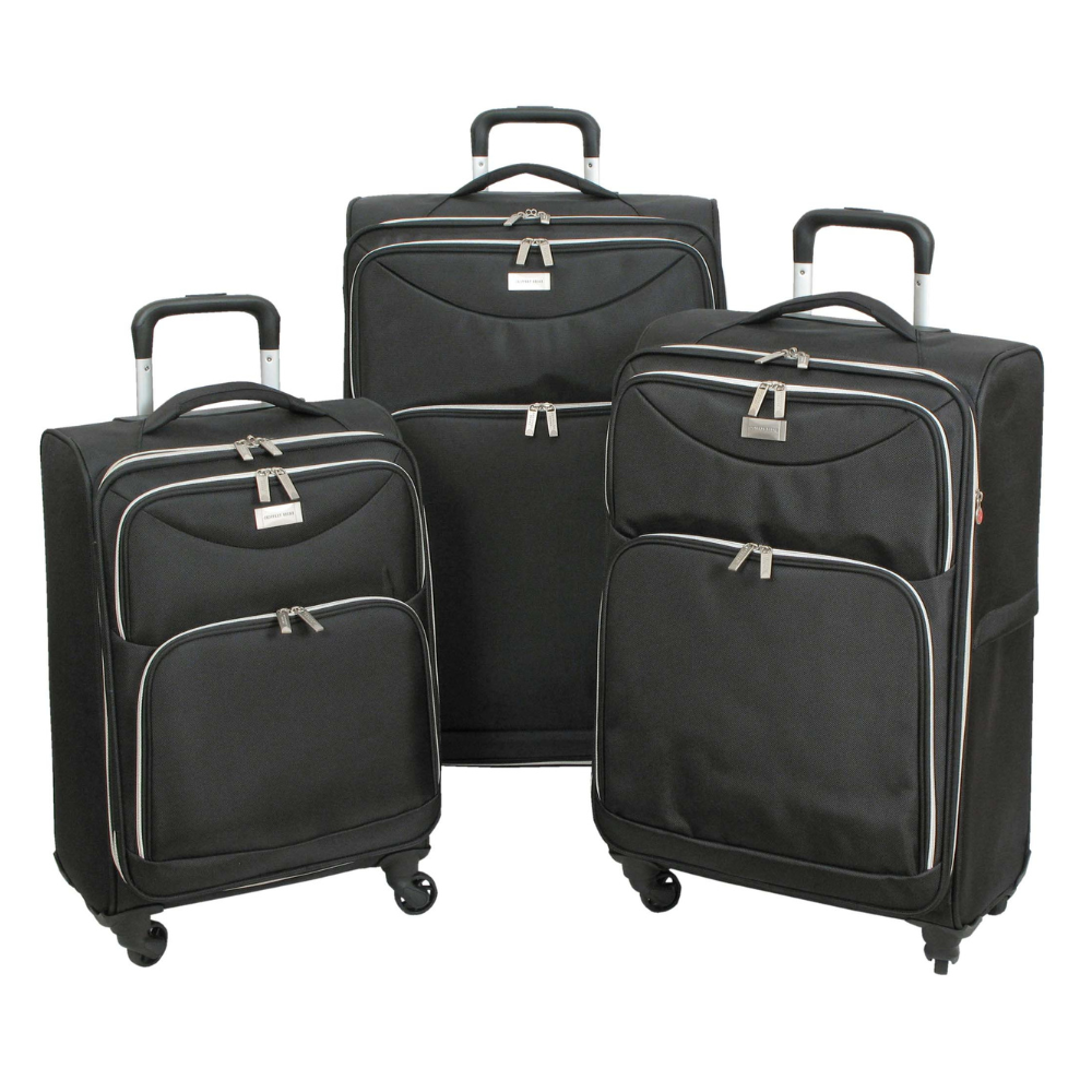  Geoffrey Beene Geoffrey Beene Ultra Light-Weight Midnight Collection 3 Pc Luggage Set, Black - Default Title - Bonton