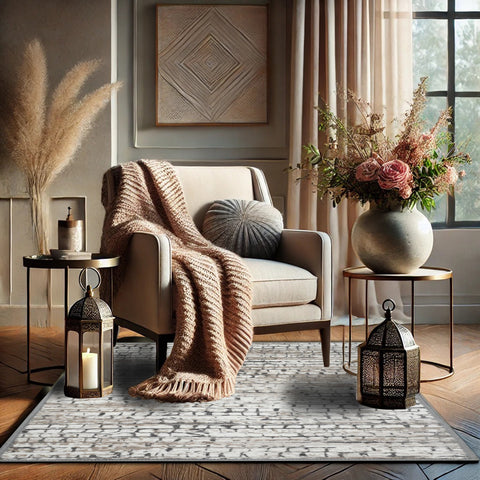 Bibb Home Washable Flannel Printed Accent Rug With Latex Back 1-2-Pack 20x30