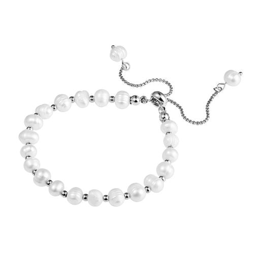  Gemesis Jewels by Edforce Beads and Pearls Bolo Bracelet - Silver - Bonton