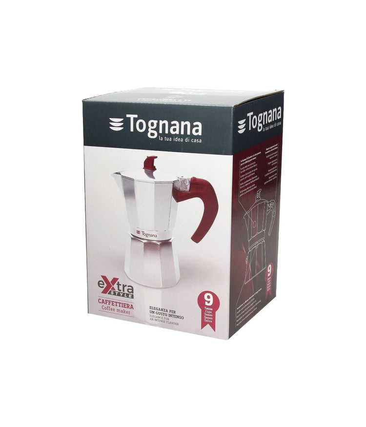 Tognana By Widgeteer Extra Style Aluminum 9-Cup Espresso Moka Pot Silver