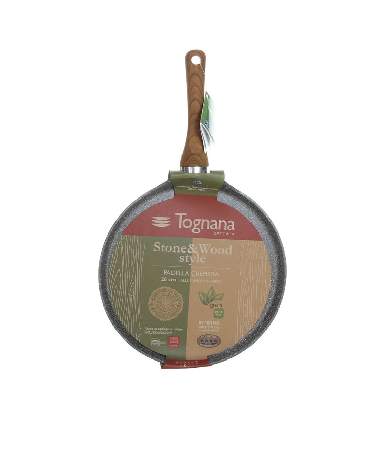 Tognana By Widgeteer Wood & Stone Style Aluminum Nonstick 11" Crepiere Pan Gray