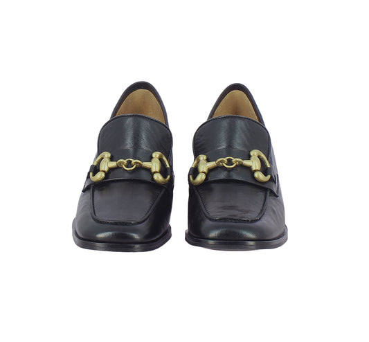Valentina Leather Loafers - Black Patent