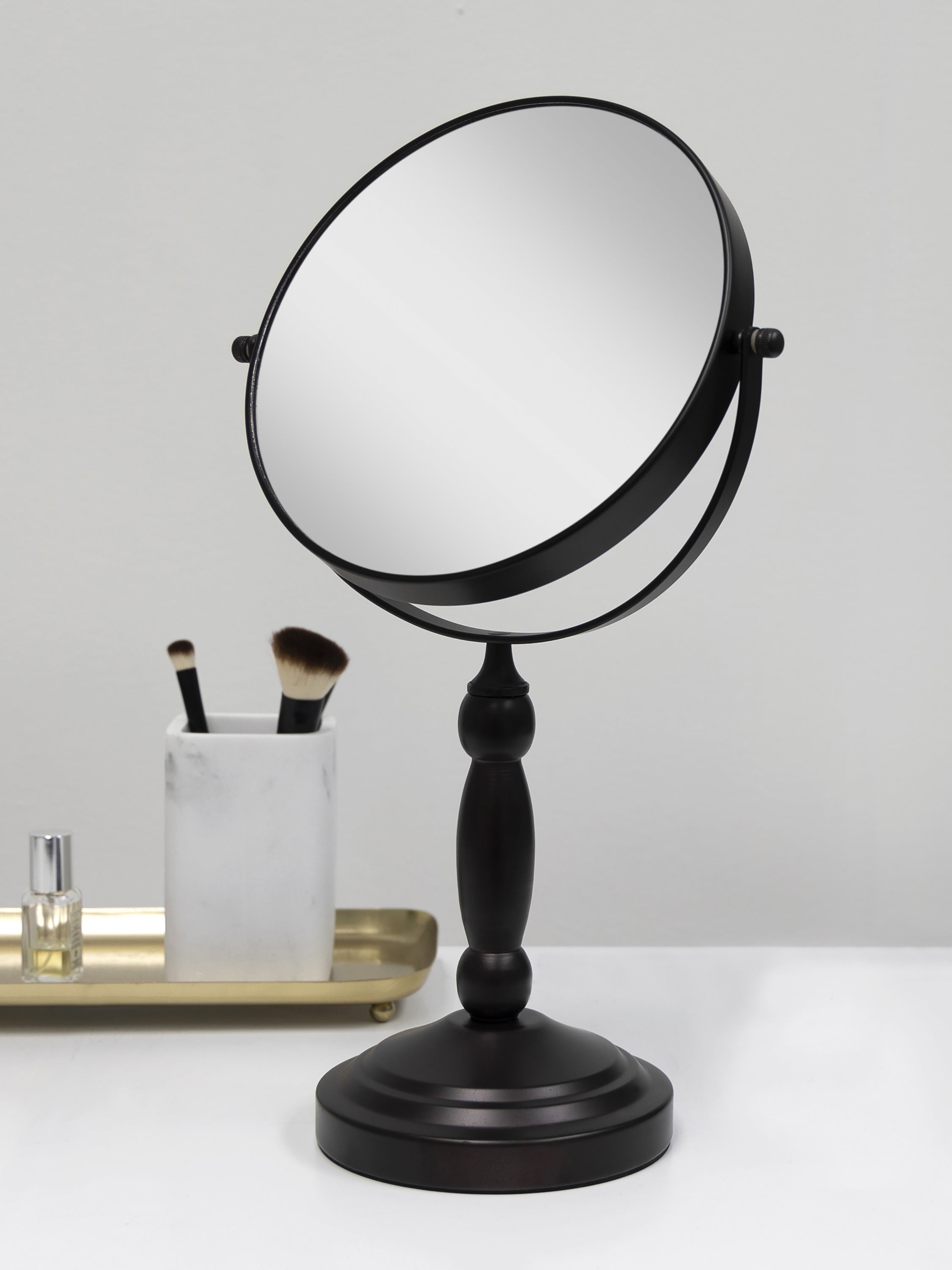  Zadro Makeup Mirror with 10X/1X Magnification & Swivel - Oil-Rubbed Bronze - Bonton