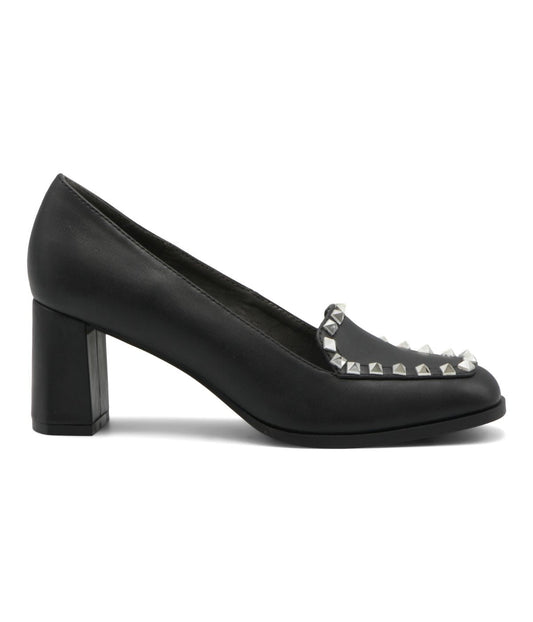 Vanter Block Heel Loafer Black-Sm