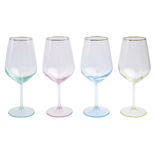 Rainbow Wine Glasses Set of 4