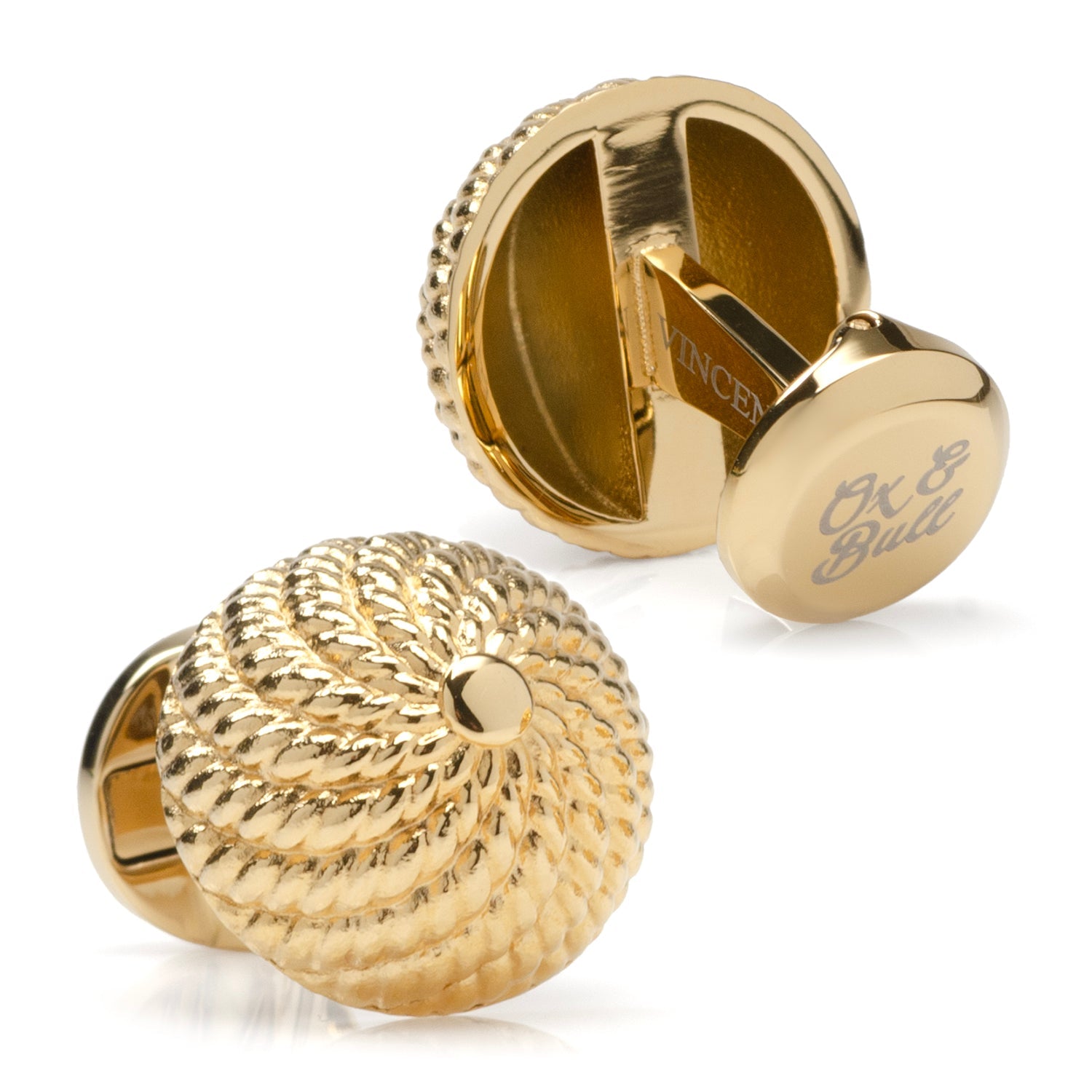  Cufflinks VDP 3D Colony Gold Stainless Cufflinks - Default Title - Bonton