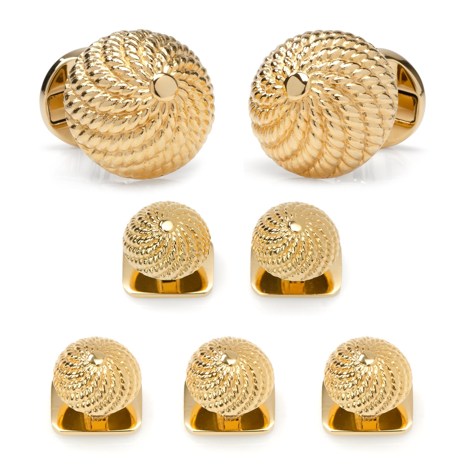  Cufflinks VDP 3D Colony Gold Stainless Stud Set - Default Title - Bonton