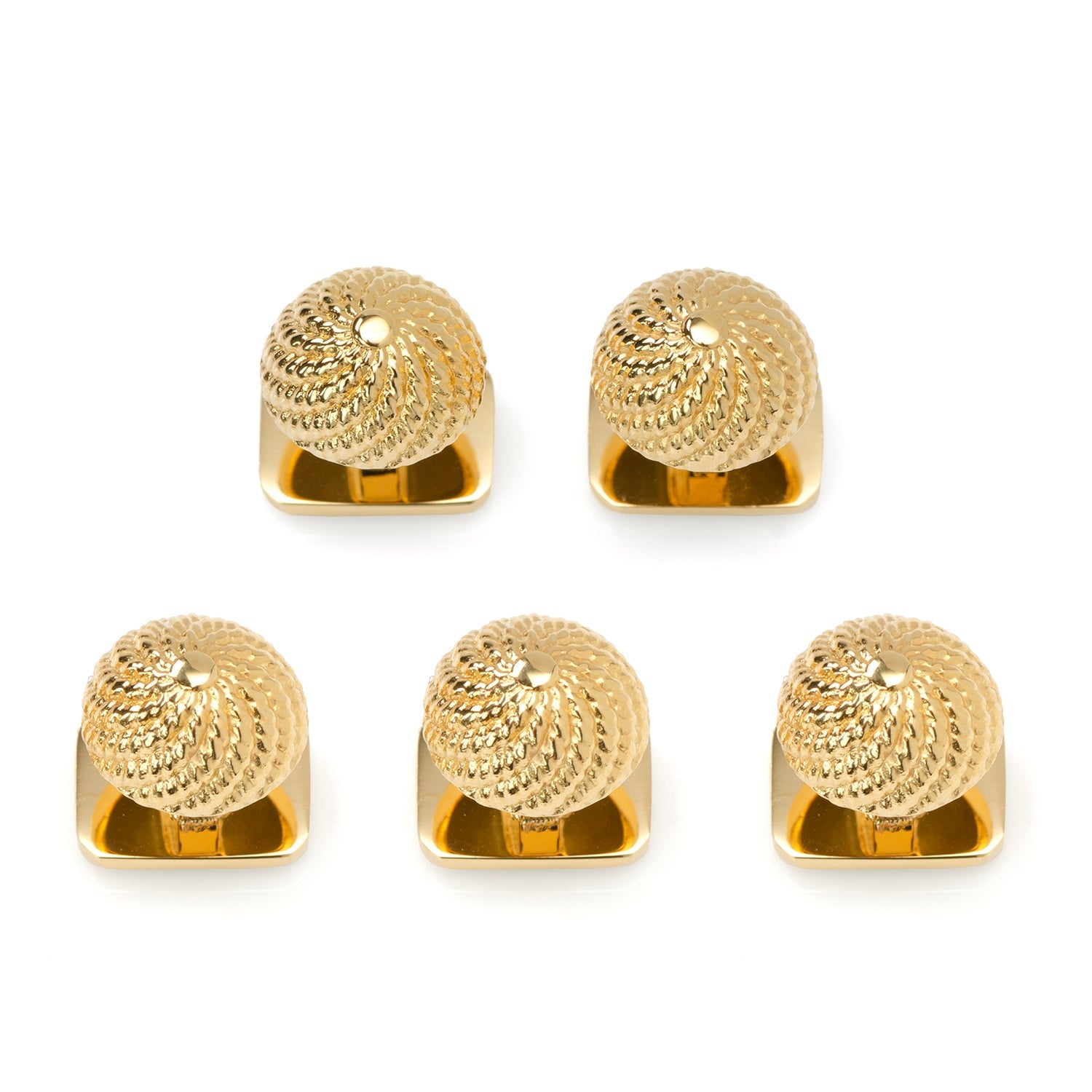  Cufflinks VDP 3D Colony Gold Stainless Studs - Default Title - Bonton