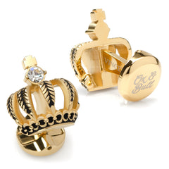 VDP 3D Crown Royal Gold Stainless Cufflinks