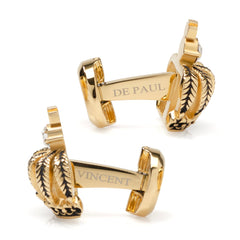 VDP 3D Crown Royal Gold Stainless Cufflinks