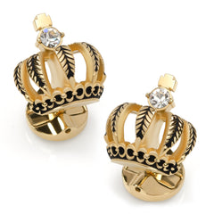 VDP 3D Crown Royal Gold Stainless Cufflinks