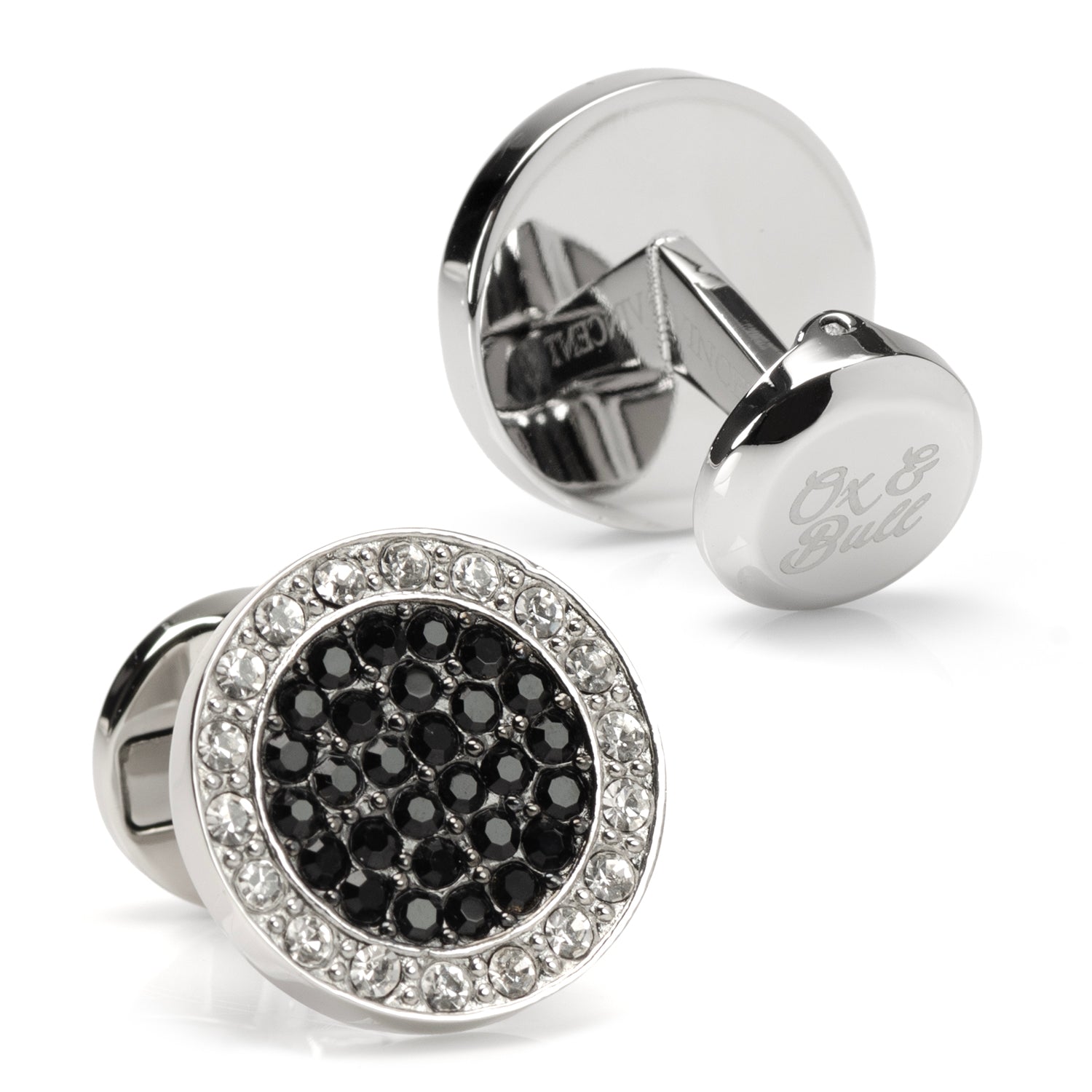  Cufflinks VDP White & Black Pave Crystals Cufflinks - Default Title - Bonton