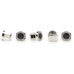 VDP White & Black Pave Crystals Studs