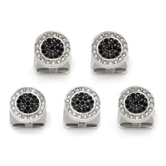 VDP White & Black Pave Crystals Studs