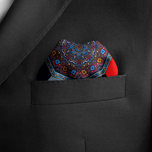 VDP Multi Colored Paisley Pocket Square