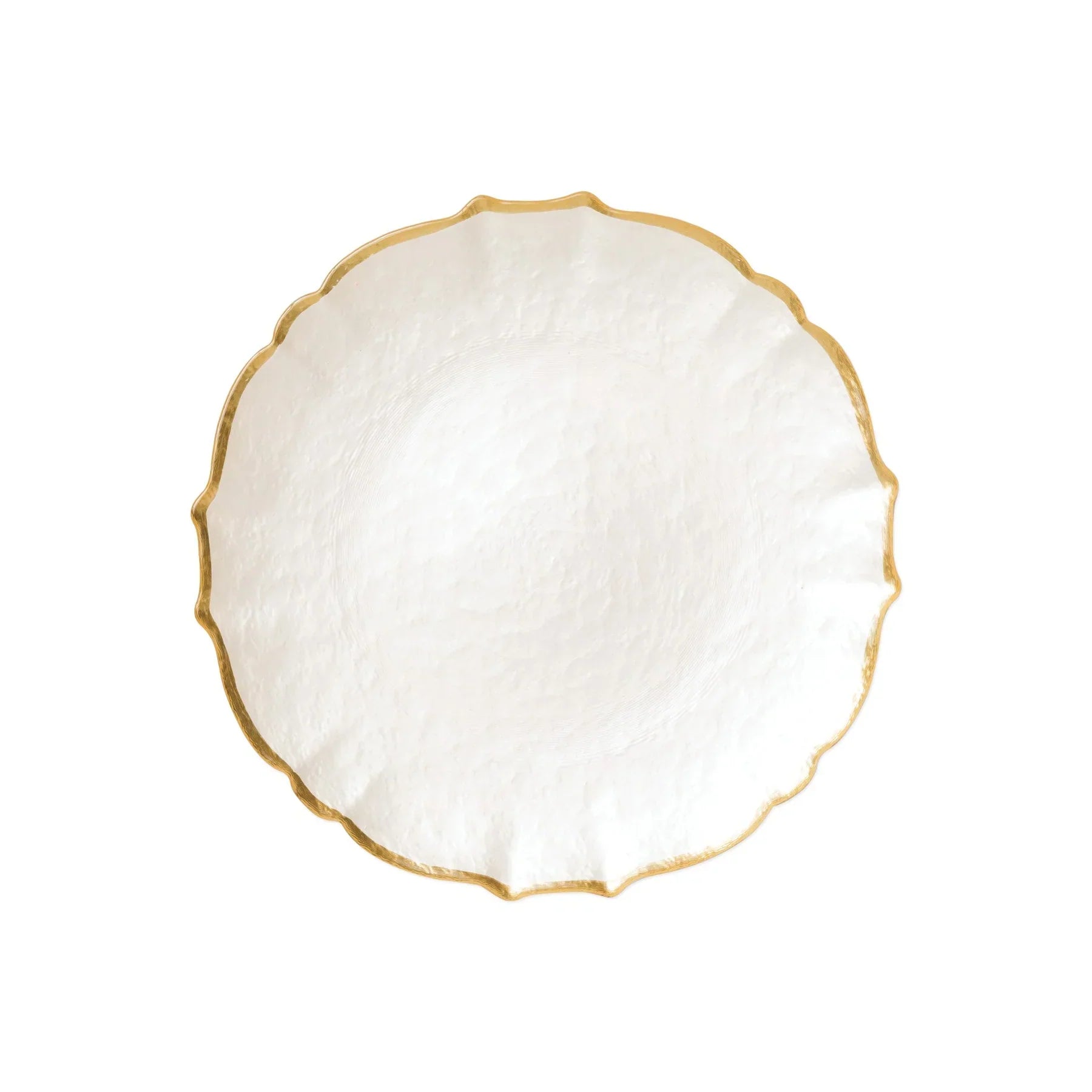  Vietri Baroque Glass Salad Plate - White - Bonton