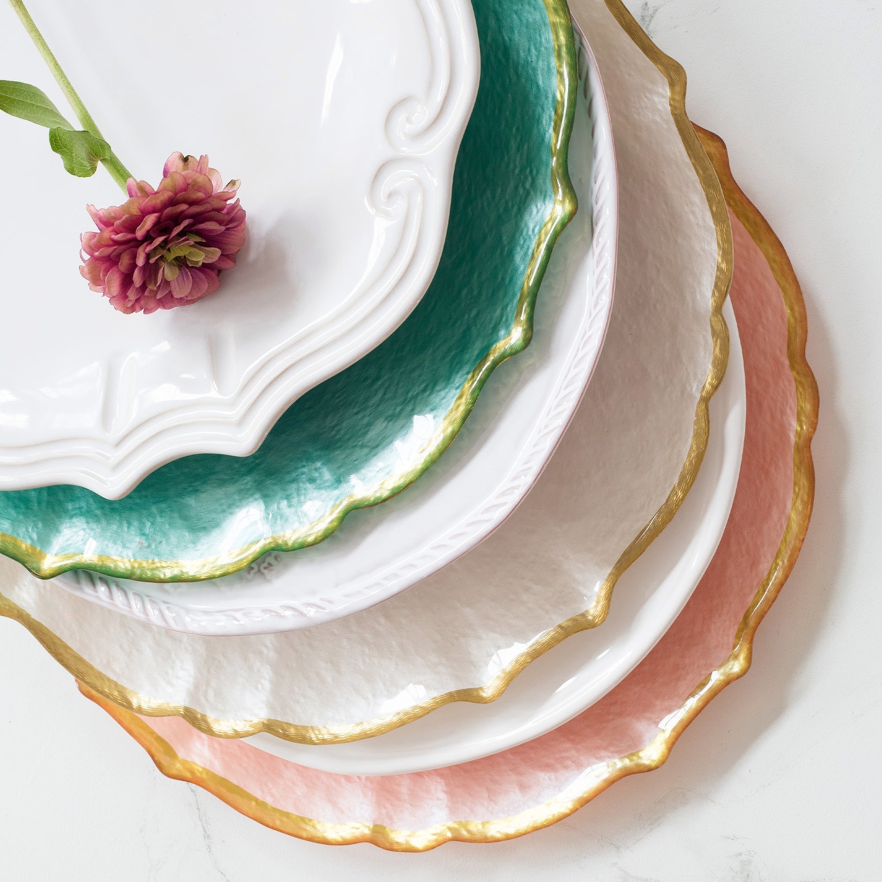  Vietri Baroque Glass Service Plate/Charger - Pistachio - Bonton