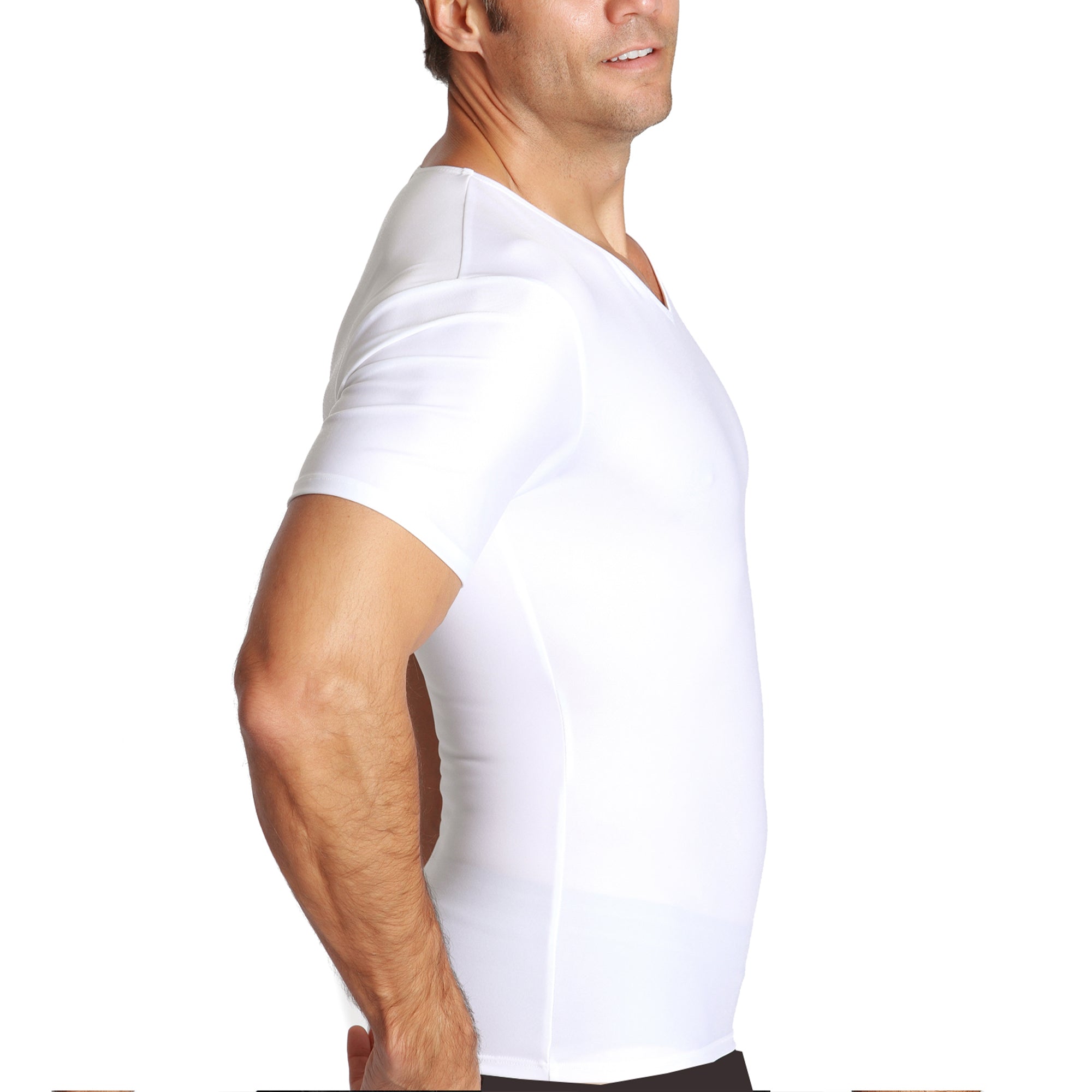  InstantFigure Insta Slim Compression V-Neck Shirt VS0001 - Black - Bonton