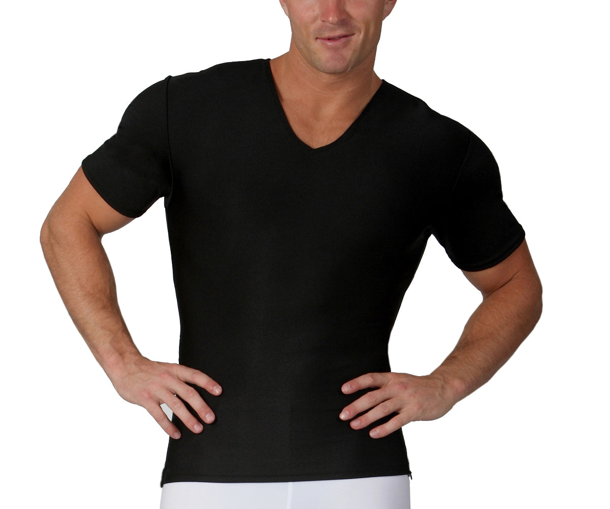  InstantFigure Insta Slim Compression V-Neck With Right Side Zip VS00Z1 - White - Bonton