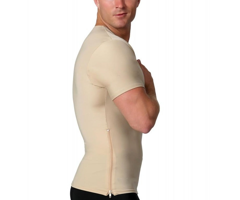  InstantFigure Insta Slim Compression V-Neck With Right Side Zip VS00Z1 - White - Bonton