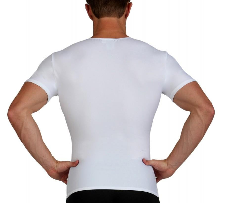  InstantFigure Insta Slim Compression V-Neck With Right Side Zip VS00Z1 - White - Bonton