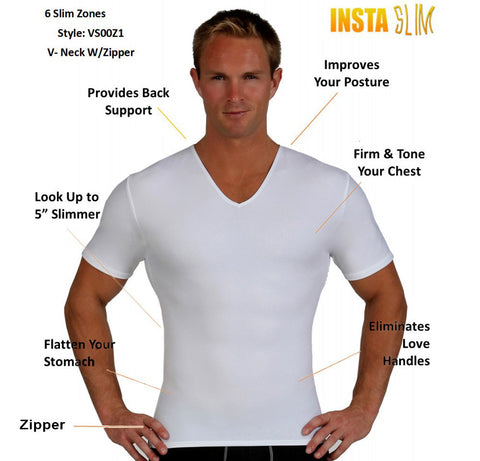Insta Slim Compression V-Neck With Right Side Zip VS00Z1