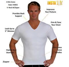 Insta Slim Compression V-Neck With Right Side Zip VS00Z1