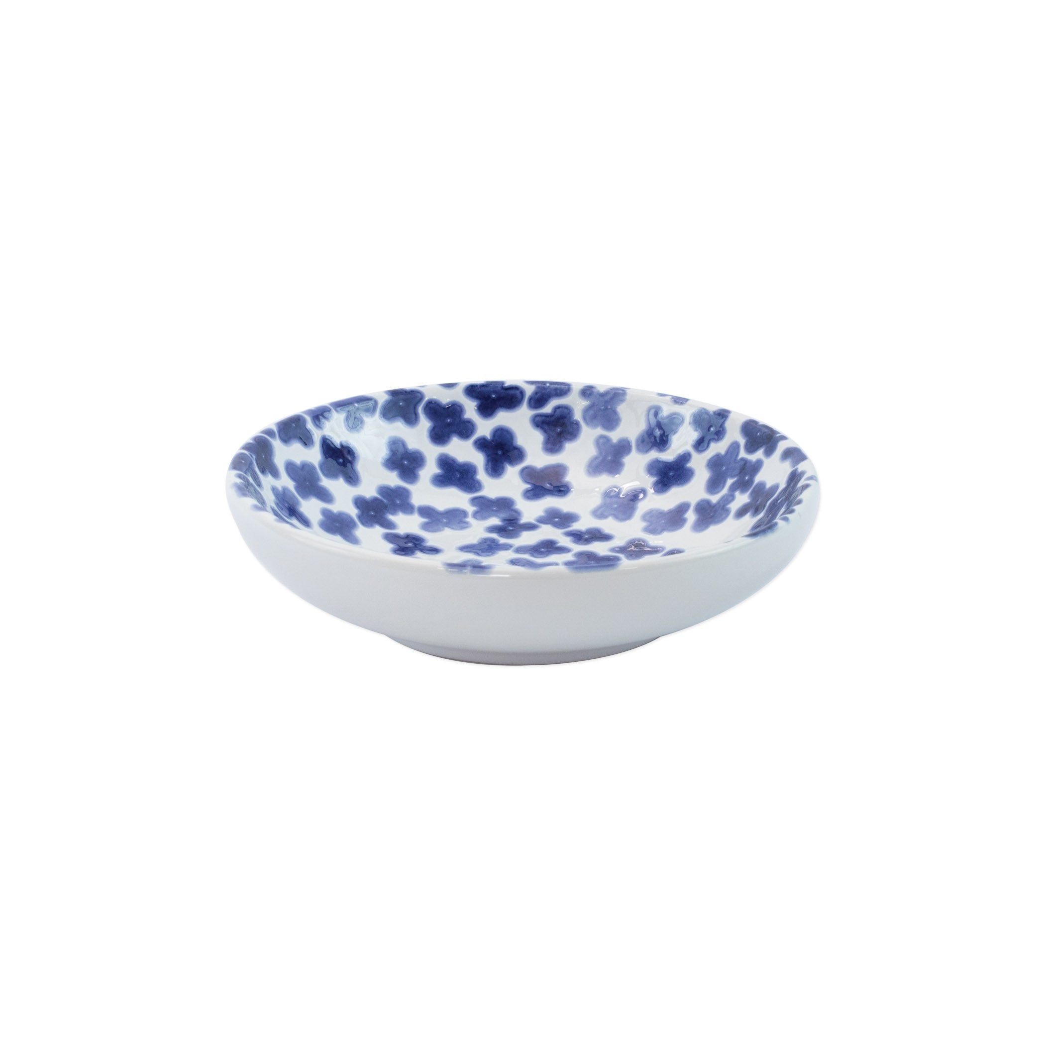  Vietri Santorini Flower Condiment Bowl - White/Blue - Bonton