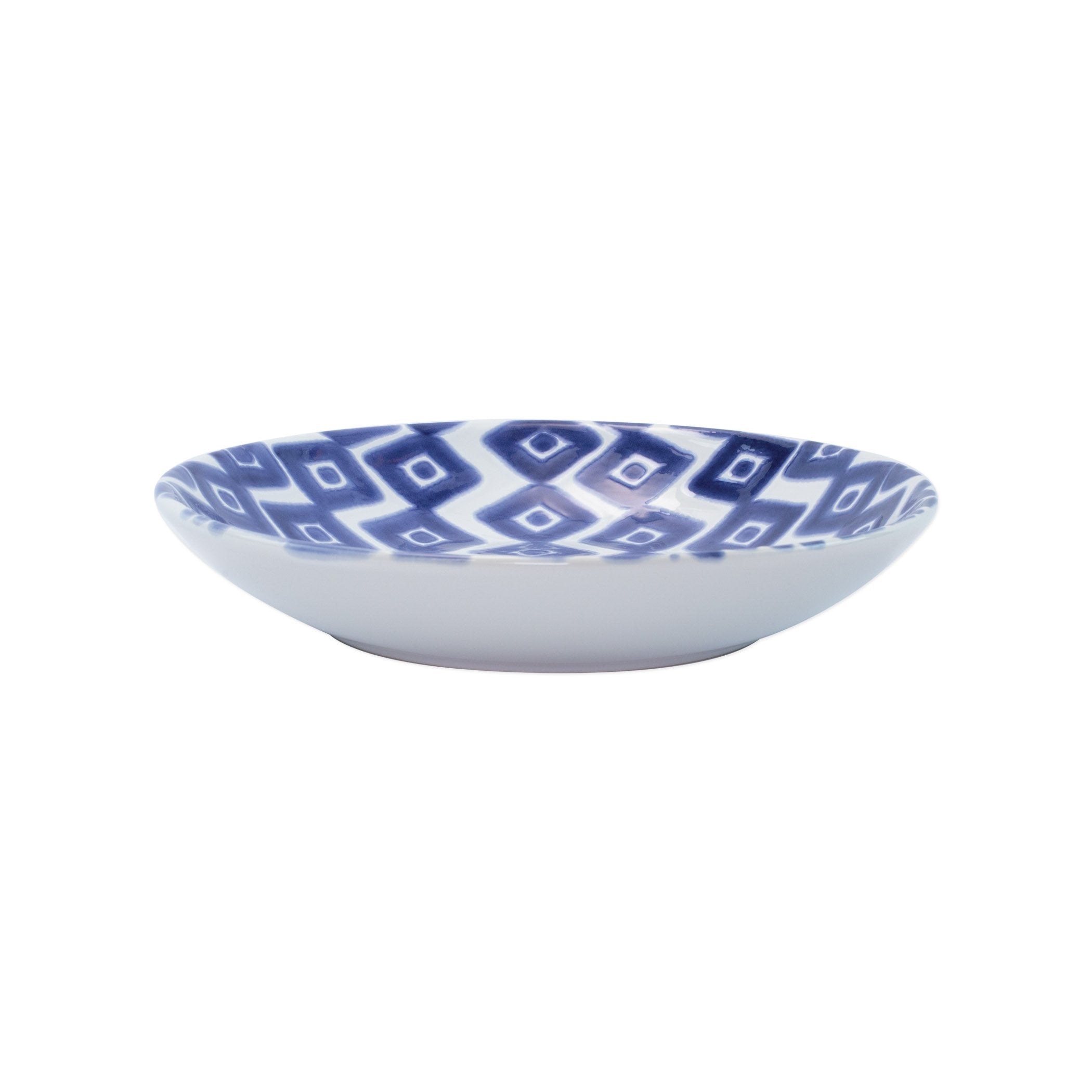  Vietri Santorini Diamond Pasta Bowl - White/Blue - Bonton