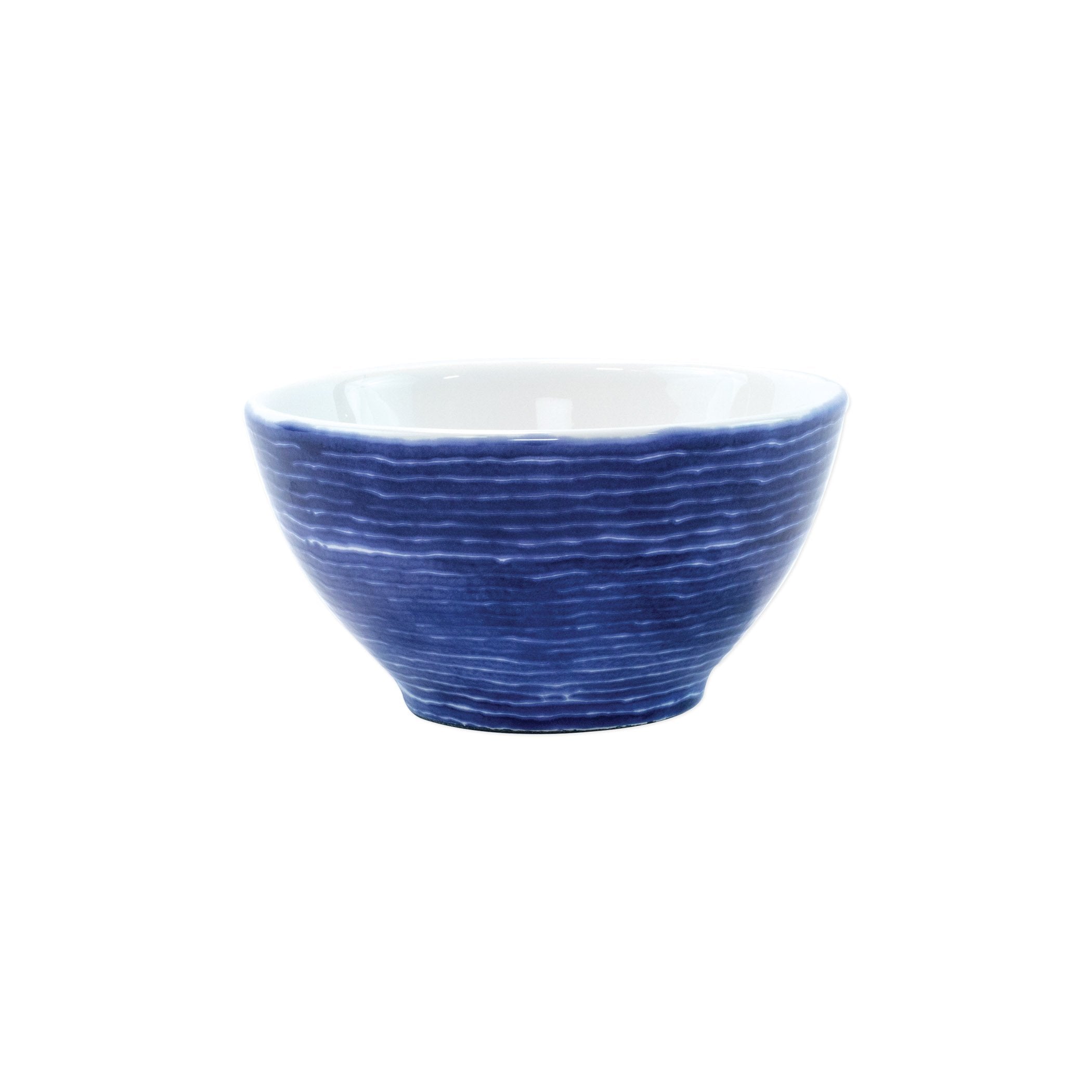  Vietri Santorini Stripe Cereal Bowl - White/Blue - Bonton