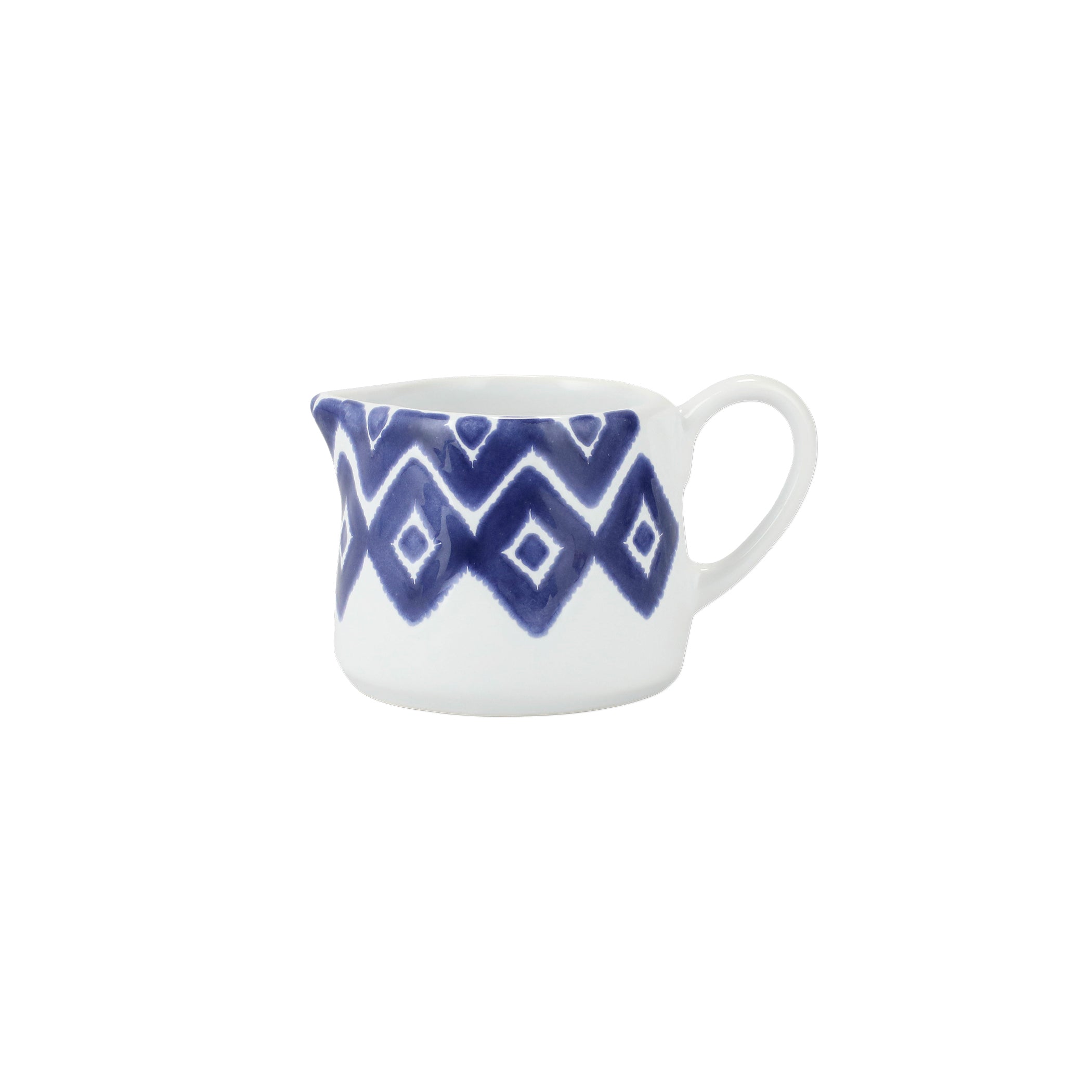  Vietri Santorini Diamond Creamer - White/Blue - Bonton