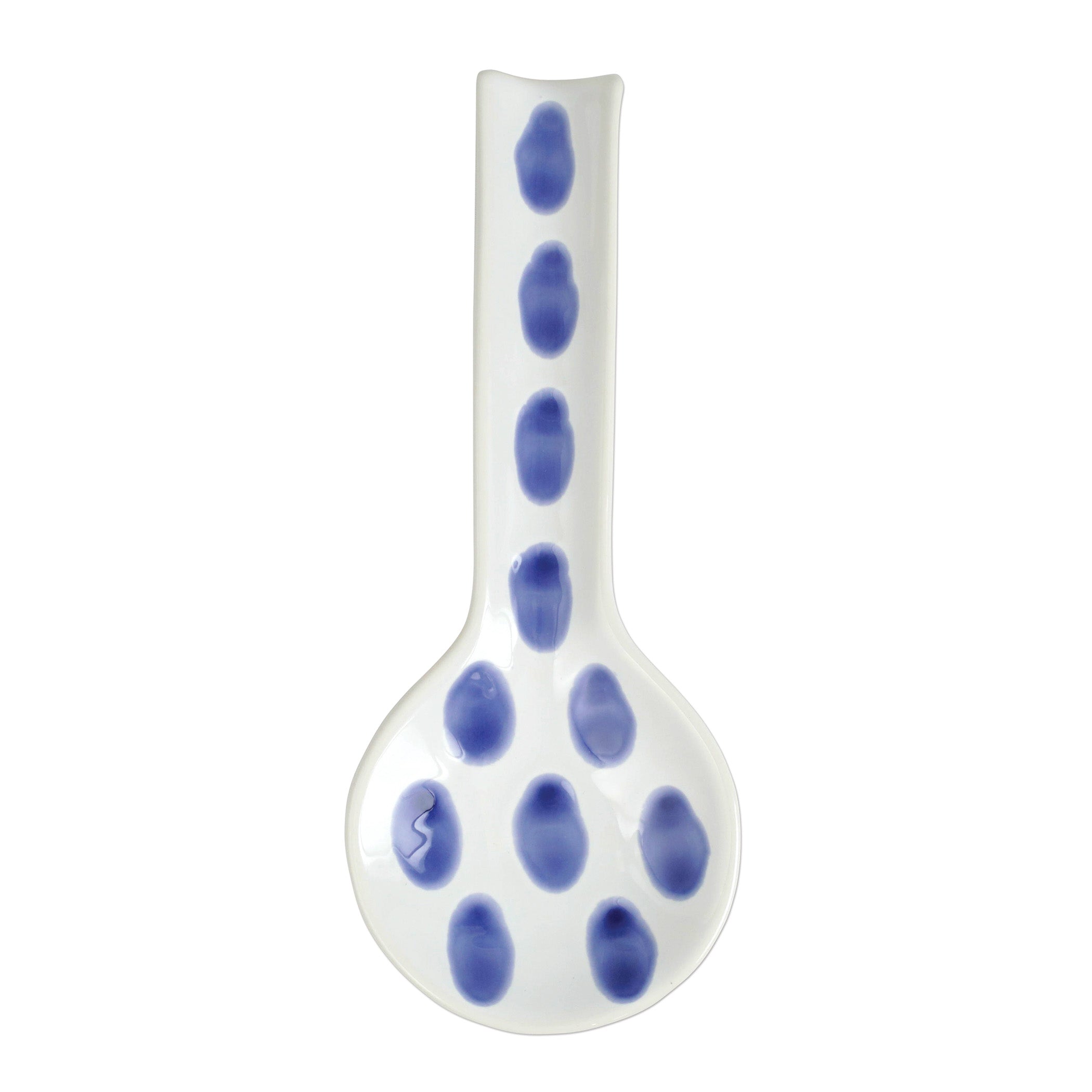  Vietri Santorini Dot Spoon Rest - White/Blue - Bonton