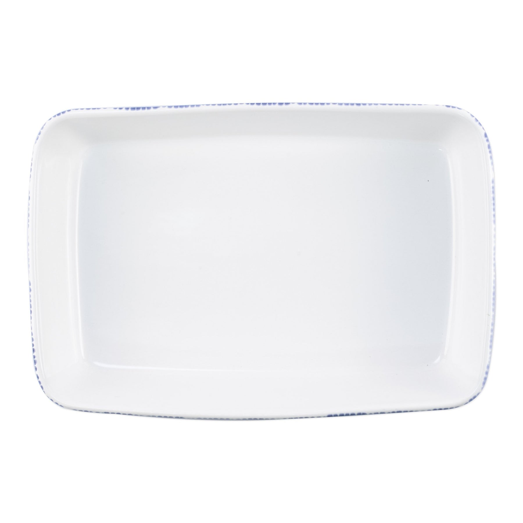  Vietri Santorini Stripe Rectangular Baker - White/Blue - Bonton