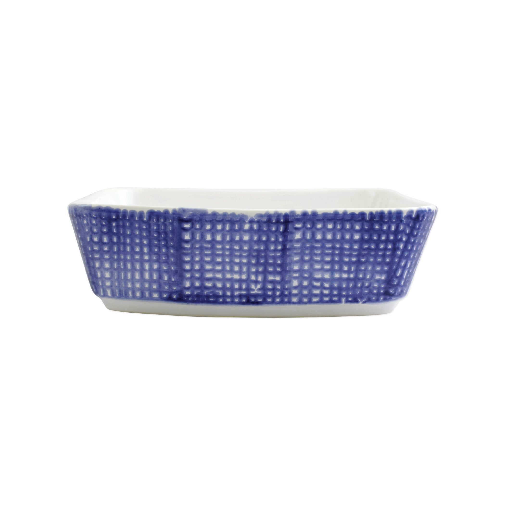  Vietri Santorini Geo Square Baker - White/Blue - Bonton