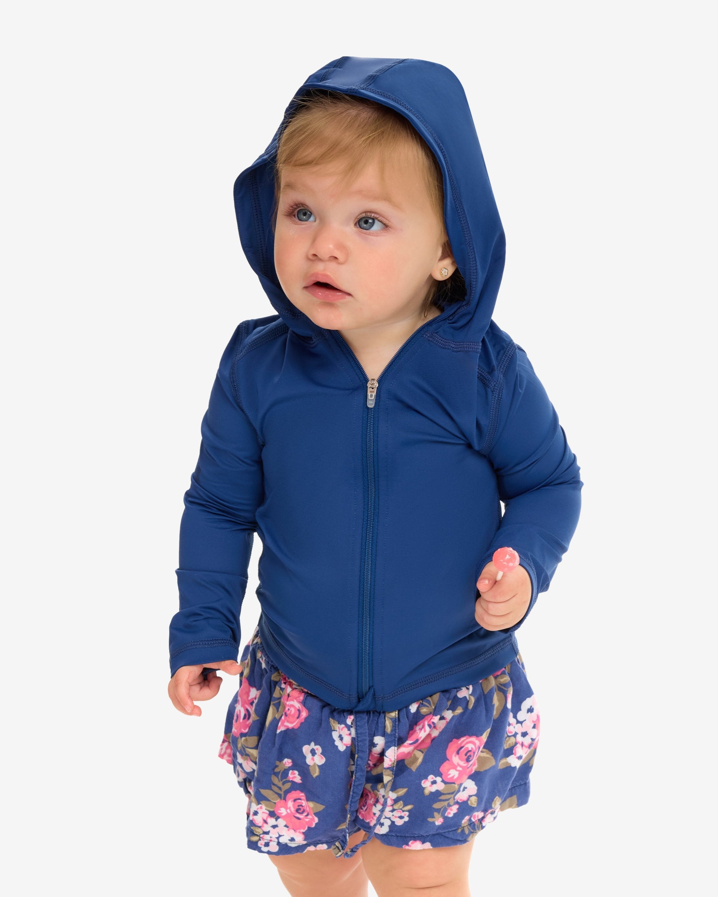  BloqUV TODDLERS FULL ZIP HOODIE TOP (1003T) - Tickle Me Pink - Bonton
