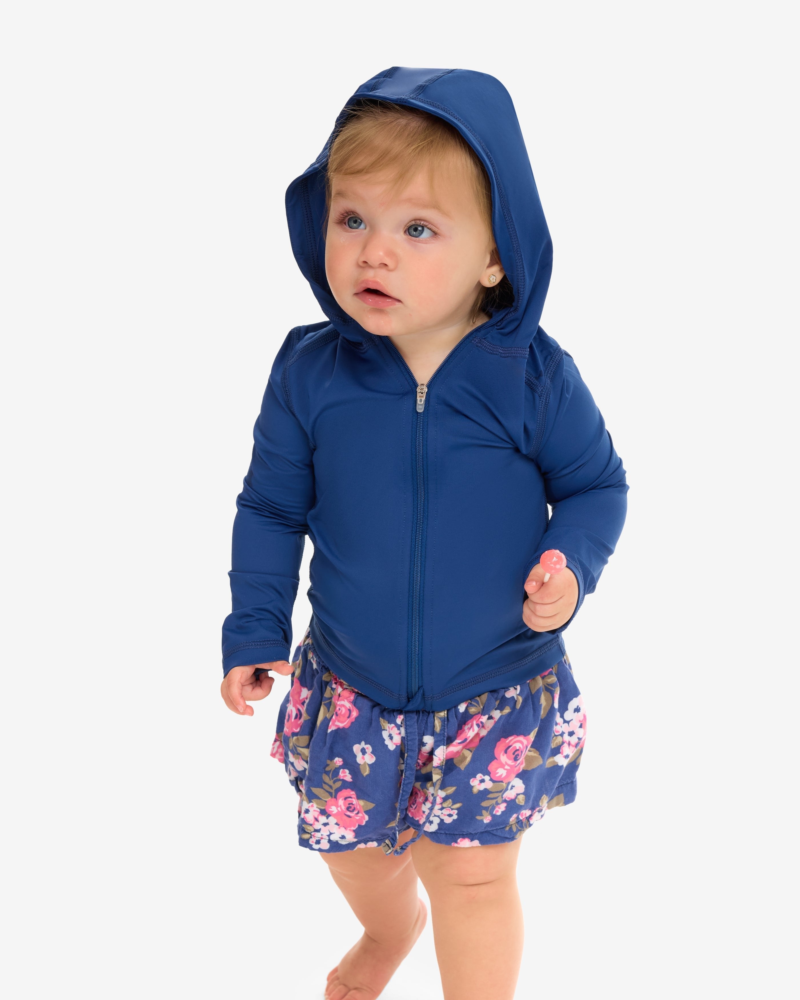  BloqUV TODDLERS FULL ZIP HOODIE TOP (1003T) - Tickle Me Pink - Bonton