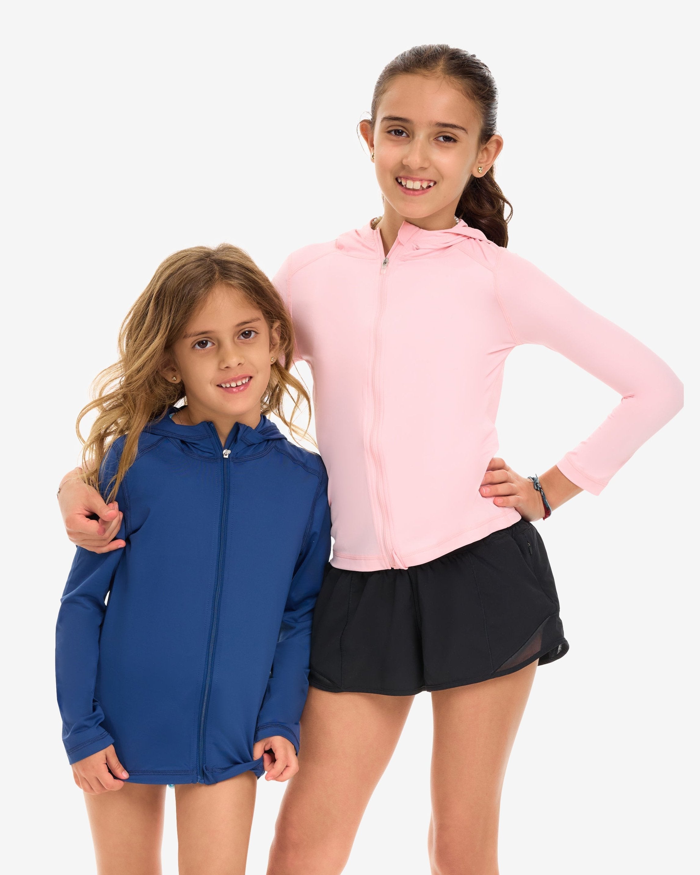  BloqUV KIDS FULL ZIP HOODIE TOP (1003K) - Tickle Me Pink - Bonton