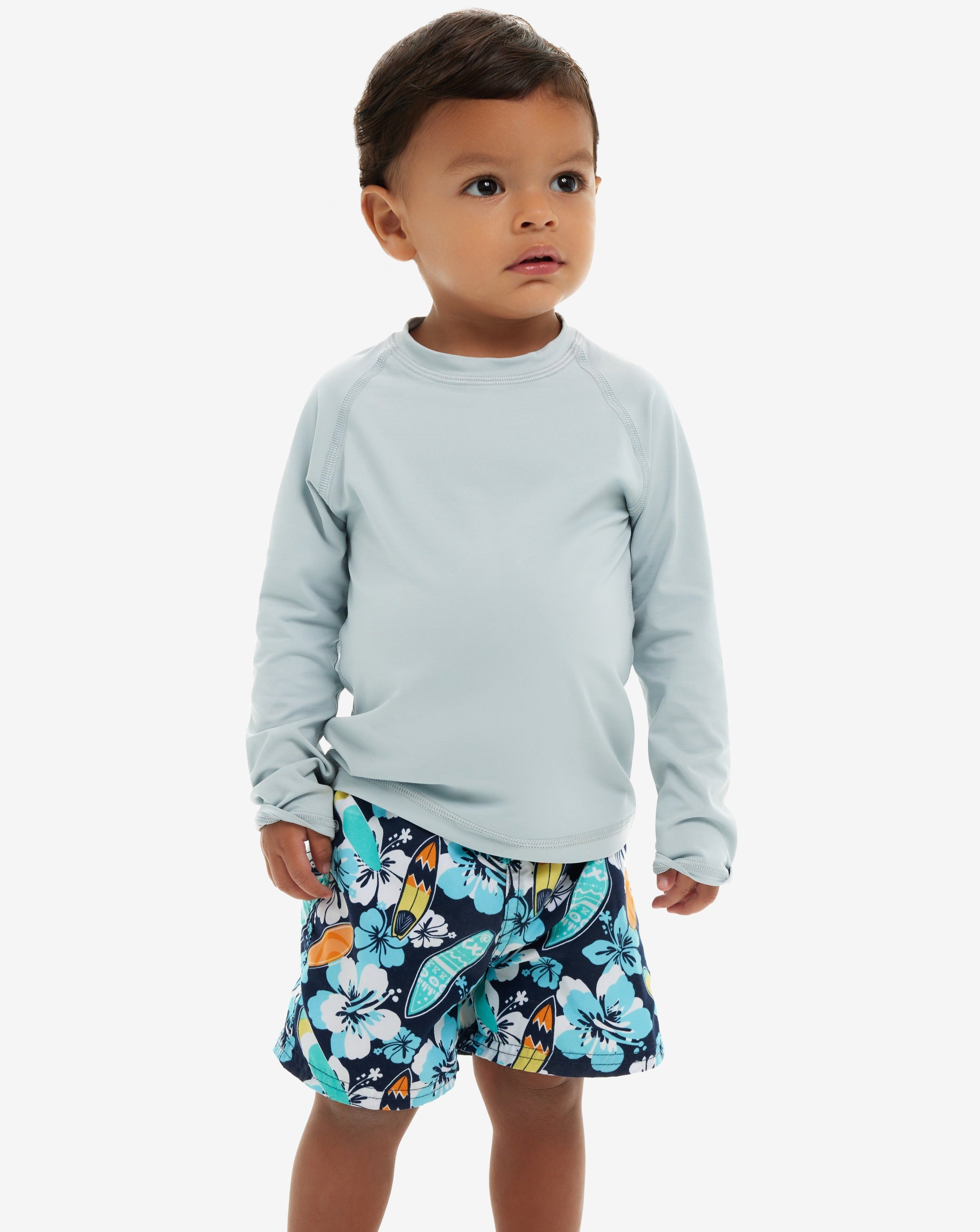  BloqUV TODDLER'S CREW NECK TOP (1005T) - Caribbean Blue - Bonton