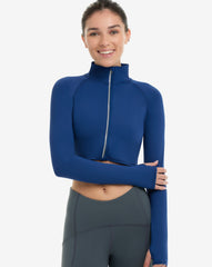 WOMEN'S FULL ZIP CROP TOP (4010)