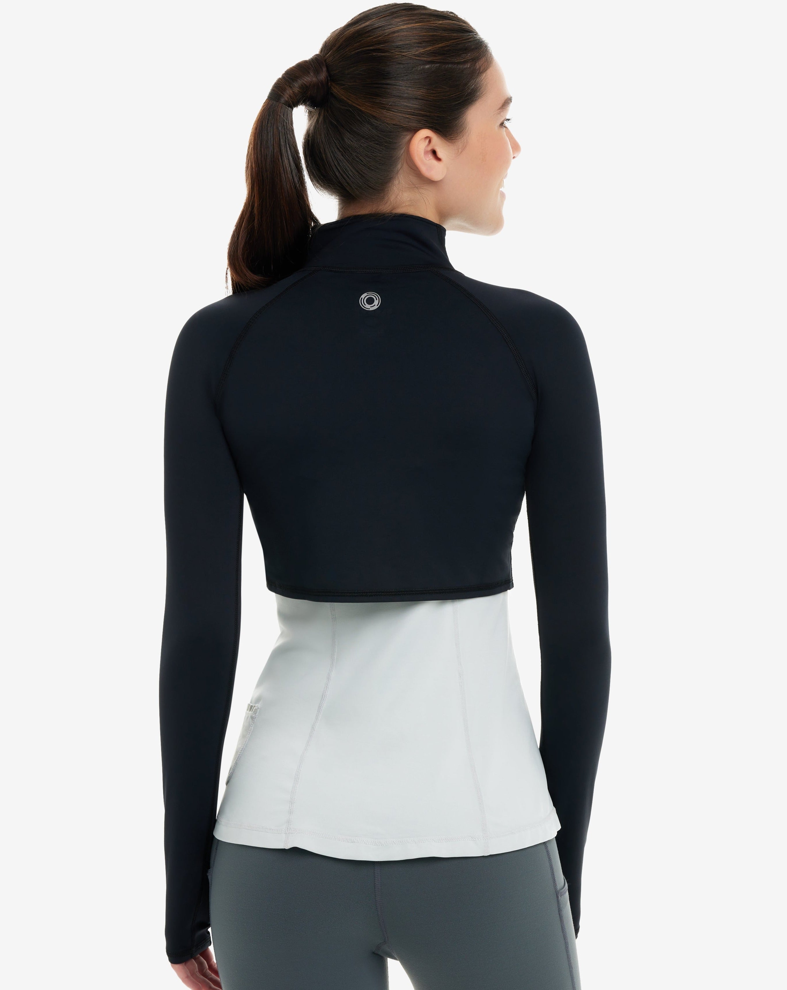  BloqUV WOMEN'S FULL ZIP CROP TOP (4010) - Black - Bonton