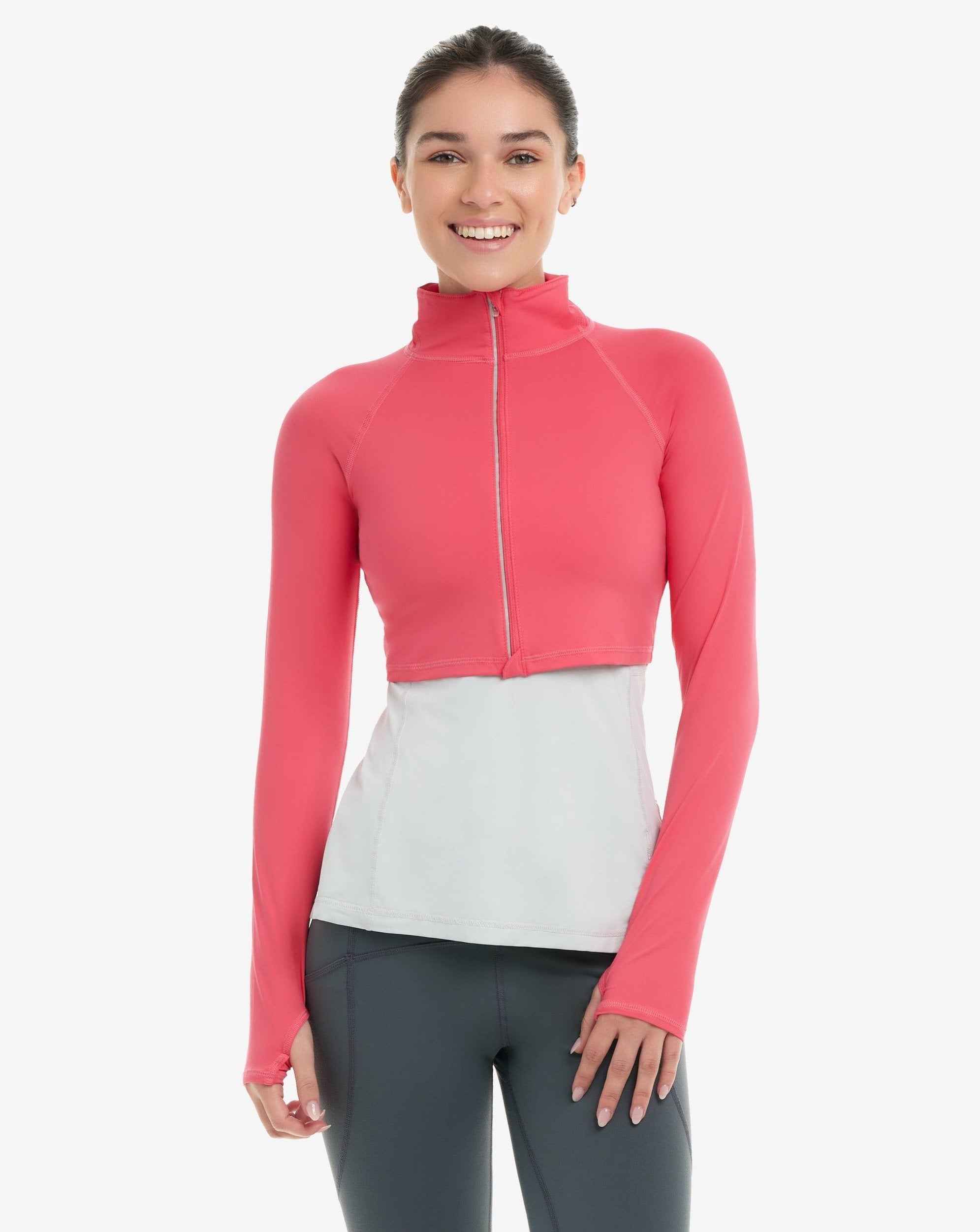  BloqUV WOMEN'S FULL ZIP CROP TOP (4010) - Black - Bonton